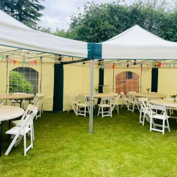 6m x 6m Hexagonal Mini Marquee Hire – 40th Birthday Party in Mansfield, Nottinghamshire: Click Here To View Larger Image